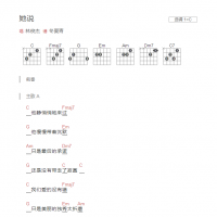 她说吉他谱C调和弦版 林俊杰