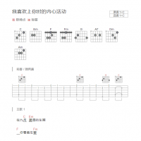 我喜欢上你时的内心活动吉他谱C调和弦版 陈绮贞