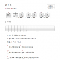 活下去吉他谱和弦版 伍佰