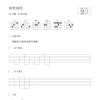你若成风吉他谱和弦版 许嵩