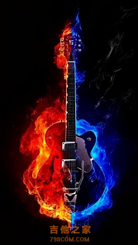 「音乐趣图」激情燃烧的吉他