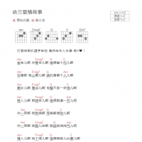 依兰爱情故事吉他谱C调和弦版 贾玲方磊