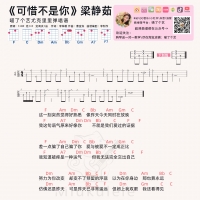 梁静茹《可惜不是你》尤克里里弹唱谱及教学视频  喵了个艺