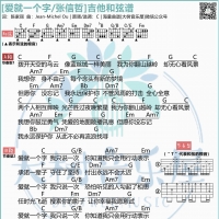 张信哲/V仔改编版《爱就一个字》吉他弹唱谱及教学视频 大树音乐屋 ...