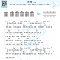 张哲瀚《转身》吉他弹唱谱及歌词 白熊音乐