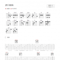 虎口脱险吉他谱C调和弦版 老狼
