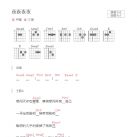 夜夜夜夜吉他谱和弦版 齐秦