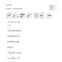 九万字吉他谱和弦版 黄诗扶