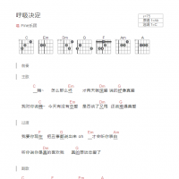 呼吸决定吉他谱和弦版 Fine乐团