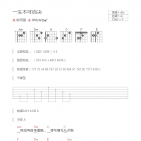 一生不可自决吉他谱和弦版 陈百强