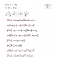 斑马 斑马F调吉他谱和弦版 沙宝亮