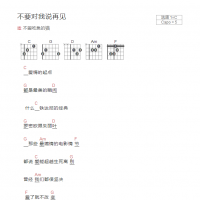 不要对我说再见吉他谱C调和弦版 不爱吃鱼的猫