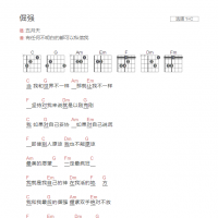 倔强吉他谱C调和弦版 五月天