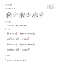 大风吹吉他谱C调和弦版 王赫野