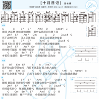 十月日记 尤克里里弹唱谱 白熊音乐