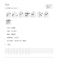 红日吉他谱C调和弦版 李克勤