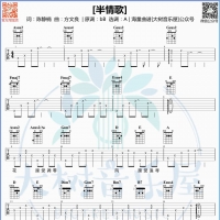 元若蓝《半情歌》吉他弹唱谱及教学视频 大树音乐屋