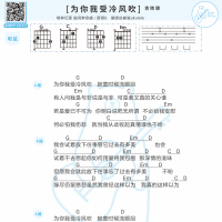 宋亚轩×贺峻霖《为你我受冷风吹》吉他弹唱谱 白熊音乐