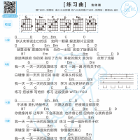 THE9-刘雨昕《练习曲》吉他弹唱谱 白熊音乐