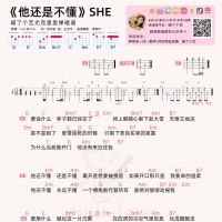 SHE《他还是不懂》尤克里里弹唱谱及教学视频 喵了个艺