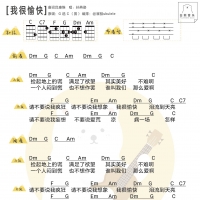 [男生版]孙燕姿《我很愉快》尤克里里弹唱谱 白熊音乐