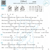 Vicky宣宣《she》吉他弹唱谱 白熊音乐