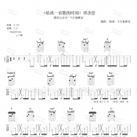周杰伦《给我一首歌的时间》吉他谱(女生版) 7t吉他教室