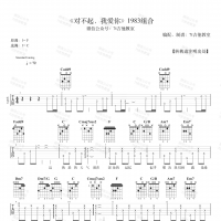 《对不起我爱你》吉他弹唱演示视频 7t吉他教室