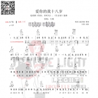 茶沸尤克里里曲谱《爱你的我十八岁》-左颜