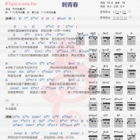 飞儿乐团《刺青春》吉他谱分享