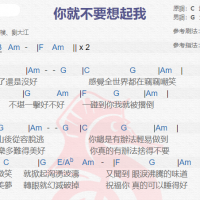 田馥甄《你就不要想起我》吉他谱分享