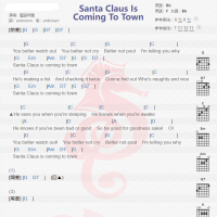 圣诞节经典英文歌曲《Santa Claus Is Coming To Town》吉他谱分享