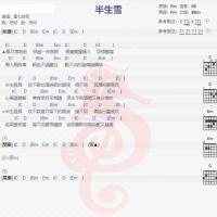 是七叔呢《半生雪》吉他谱分享