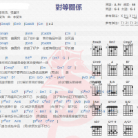李荣浩/ 张惠妹《对等关系》吉他谱分享