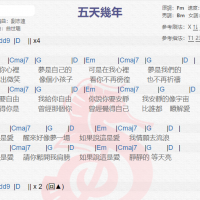 林凡《五天几年》吉他谱分享