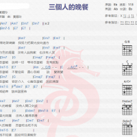 黄韵玲《三个人的晚餐》吉他谱分享