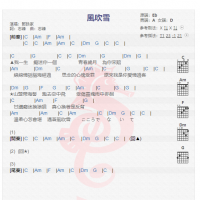 邓泳家《风吹雪》吉他谱分享