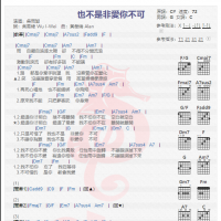 吴雨璇《也不是非爱你不可》吉他谱分享