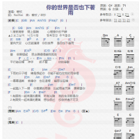 碧欣《你的世界是否也下着雨》吉他谱分享