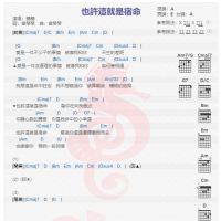 糖糖《也许这就是宿命》吉他谱分享