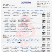 王蓝茵《当我离开你》吉他谱分享