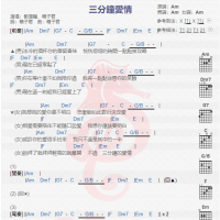 刘增瞳、箱子君《三分钟爱情》吉他谱分享