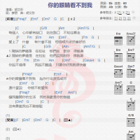 胡艾彤《你的眼睛看不到我》吉他谱分享