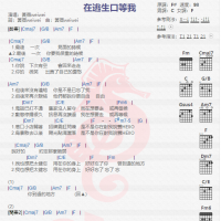 黄薇《在逃生口等我》吉他谱分享