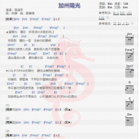 张清芳《加州阳光》吉他谱分享
