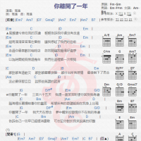 高进《你离开了一年》吉他谱分享
