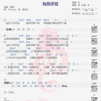 黎明《为我停留》吉他谱分享