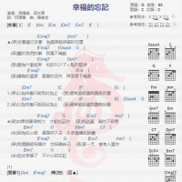 孙耀威、梁文音《幸福的忘记》吉他谱分享