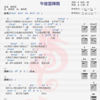 曹雅雯《午后雷阵雨》吉他谱分享