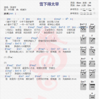 张清芳《雪下得太早》吉他谱分享